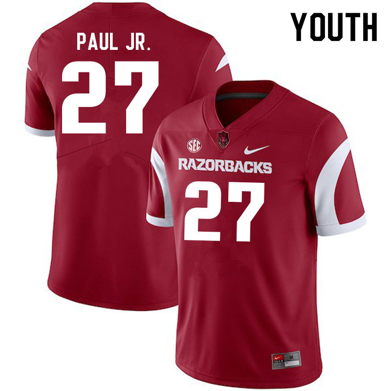Youth #27 Chris Paul Jr. Arkansas Razorbacks College Football Jerseys Sale-Cardinal - Click Image to Close